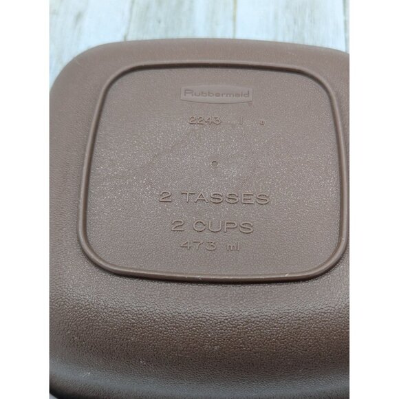 Rubbermaid 2 Cup Storage Container #2243 Square NO Lid Vintage Servin Saver - Picture 9 of 9